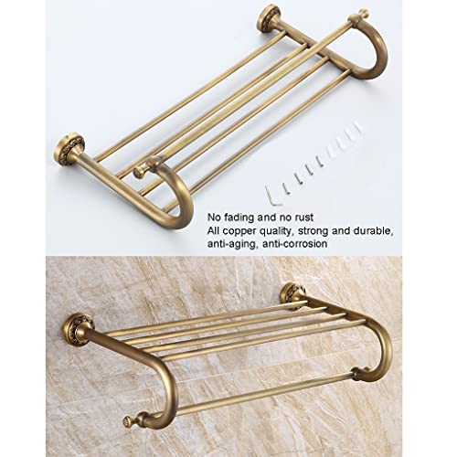 Porte-serviettes de bain antique en cuivre véritable retro