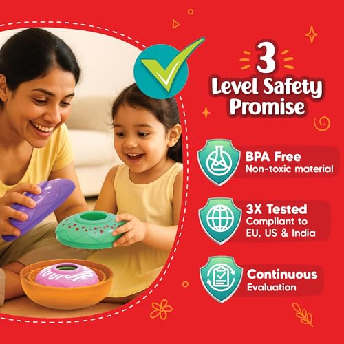 Image of Imagimake Nesting Doughnuts | Leaps & Bounds Baby Toys for 12+ Months | Educational Toy for Toddlers, Infants| 2-in-1 Play & Learn | Montessori Baby Toys | Gift for Kids 1+Year Old