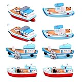 Auténticos barcos de resina con acabado desgastado que atrapan la estética del barco de pesca mediterráneo, úsalo como juguete educativo para aficionados a la historia y elegantes piezas de conversación en miniatura