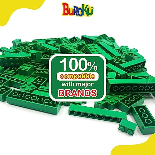 Buroku Green Set - Pack of 165 Green Building Bricks - Large Pieces Only - Compatible with All Brands - Age 3+ - Image 2