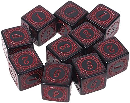 10 piezas D6 poliédricos cuadrados bordes números 6 lados dados cuentas tablero papel para jugar juego