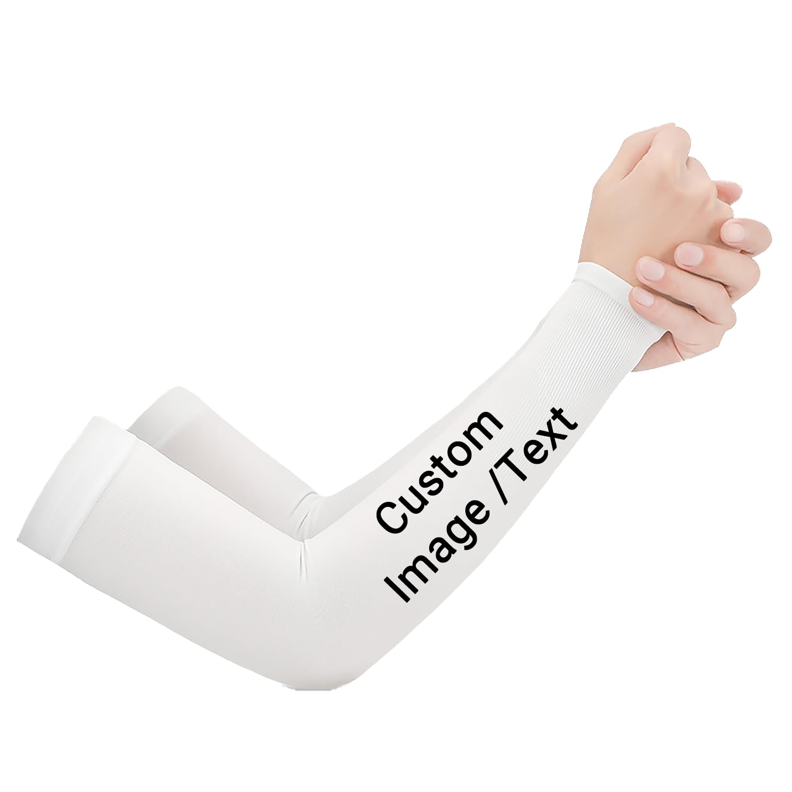 BROKANER Custom Arm Sleeves for Youth Men Women Personalized Volleyball Arm Sleeves Baseball Football Basketball Running (White)