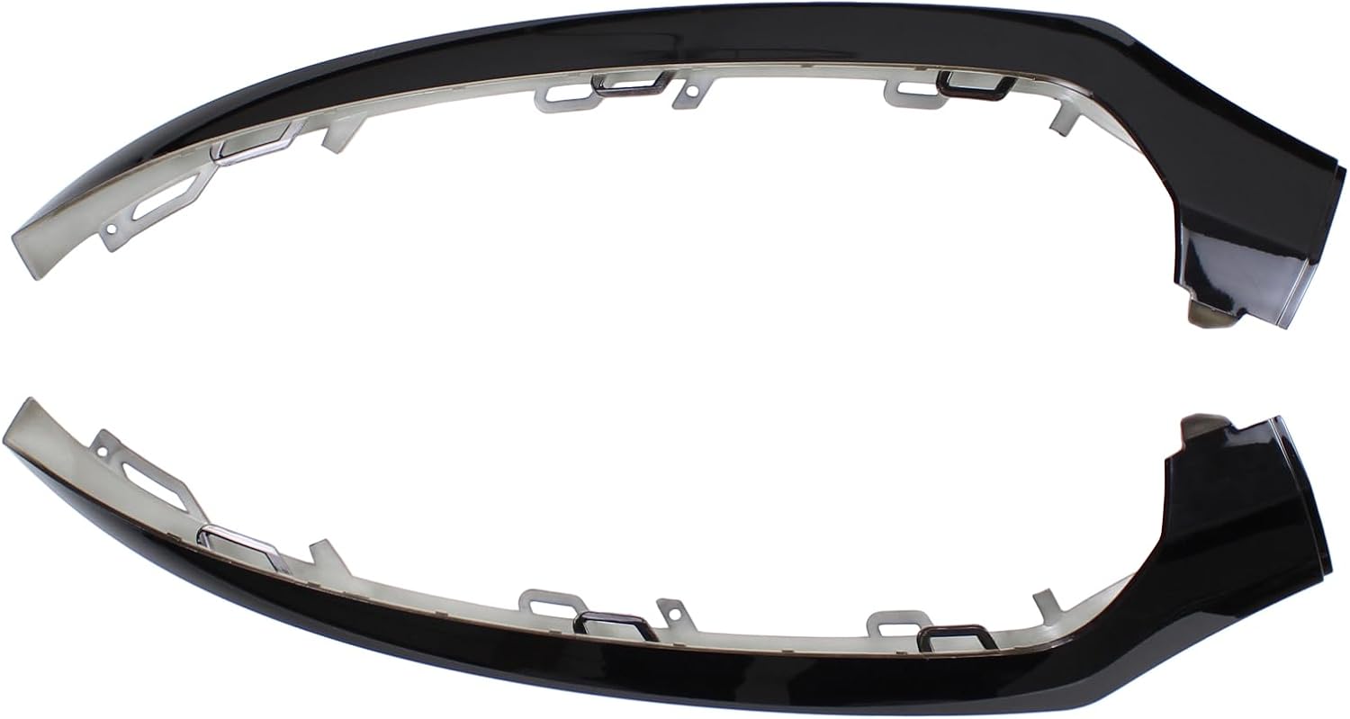 Front Left and Right and Center Lower Bumper Lip Trim Molding Strip Black for Mercedes C300 2015-2021, C350e 2016-2018, C400 2015, C63 AMG 2015-2021, C63 AMG S 2015-2023