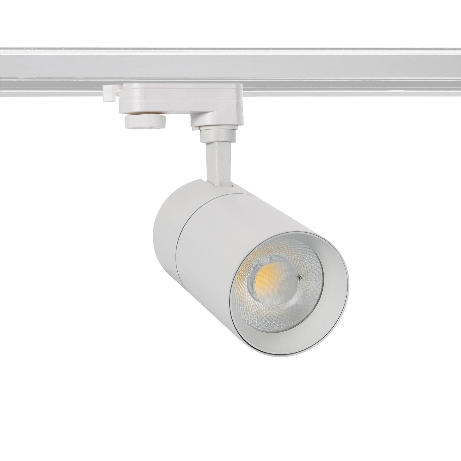 LEDKIA LIGHTING Foco Carril LED Trifásico 20W Mallet Regulable Blanco 5000K Blanco Frío