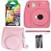 Fujifilm Instax Mini 9 Instant Camera - Flamingo Pink, Polaroid Instant Mini Film, Fujifilm INSTAX Wallet Album Pink and Fujifilm Instax Groovy Camera Case - Pink