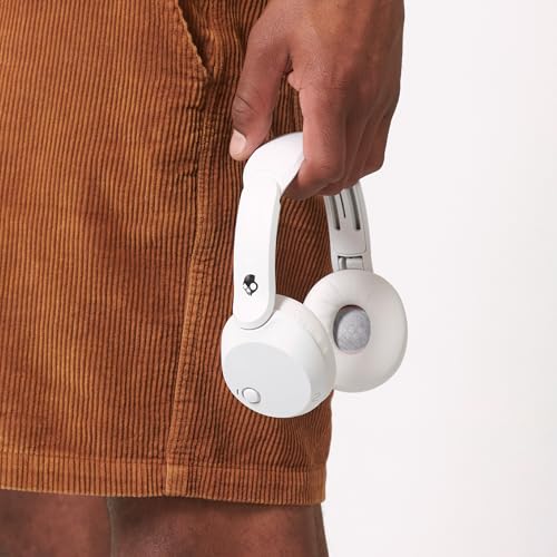Image of Skullcandy Icon 180 Wireless On-Ear Bluetooth Headphones, Up to 50 Hours Battery, Lightweight and Travel Ready, Secure Fit, Sweat and Water Resistant, Microphone iPhone Android - Bone