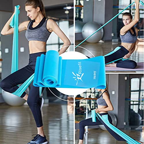 Therapy Flat Resistance Bands Set, Latex Free Flat Elastic Exercise Stretch Bands For Stretching, Flexibility, Pilates, Yoga, Ballet, Gymnastics, Rehab, Workout, Pink, Purple, Blue (3 Pack, 5 Ft Long) #TOP1