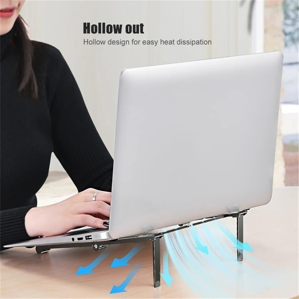 Podstawka pod laptopa, Aluminum Alloy Laptop Stand, Portable Scalable Laptop Cooling Holder Foldable Bracket Akcesoria do laptopów