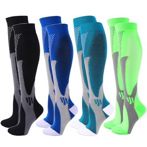 4/6 Pairs Compression Socks for Women Men Circulation-Best Support for Nurses,Running,Athletic,Travel