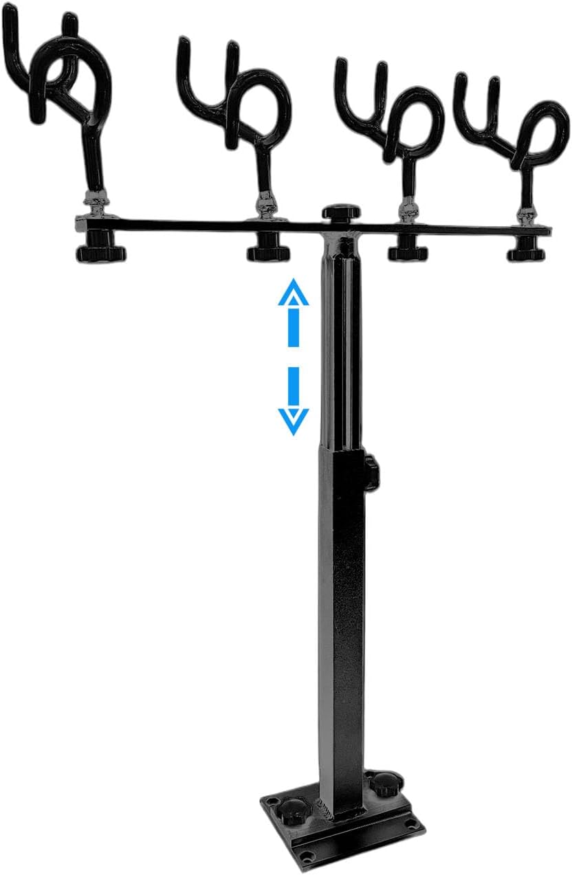 Fishing Rod Holder for Boat,Marine Fishing Pole Rack with The Function of Holding Four Fishing rods and 360 Degree Rotation & Adjustable Height,Includes mounting Plate.