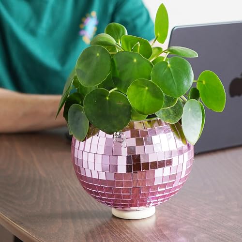 Pot de fleurs boule disco rose 15 cm Bubblegum Stuff suspendu - 5