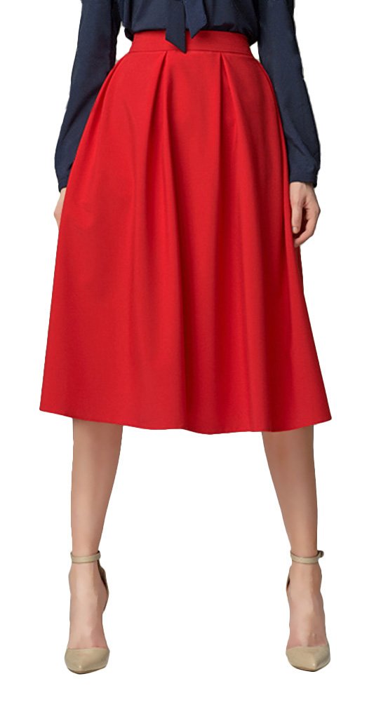 Denim rok met zakken voor dames in Zwart