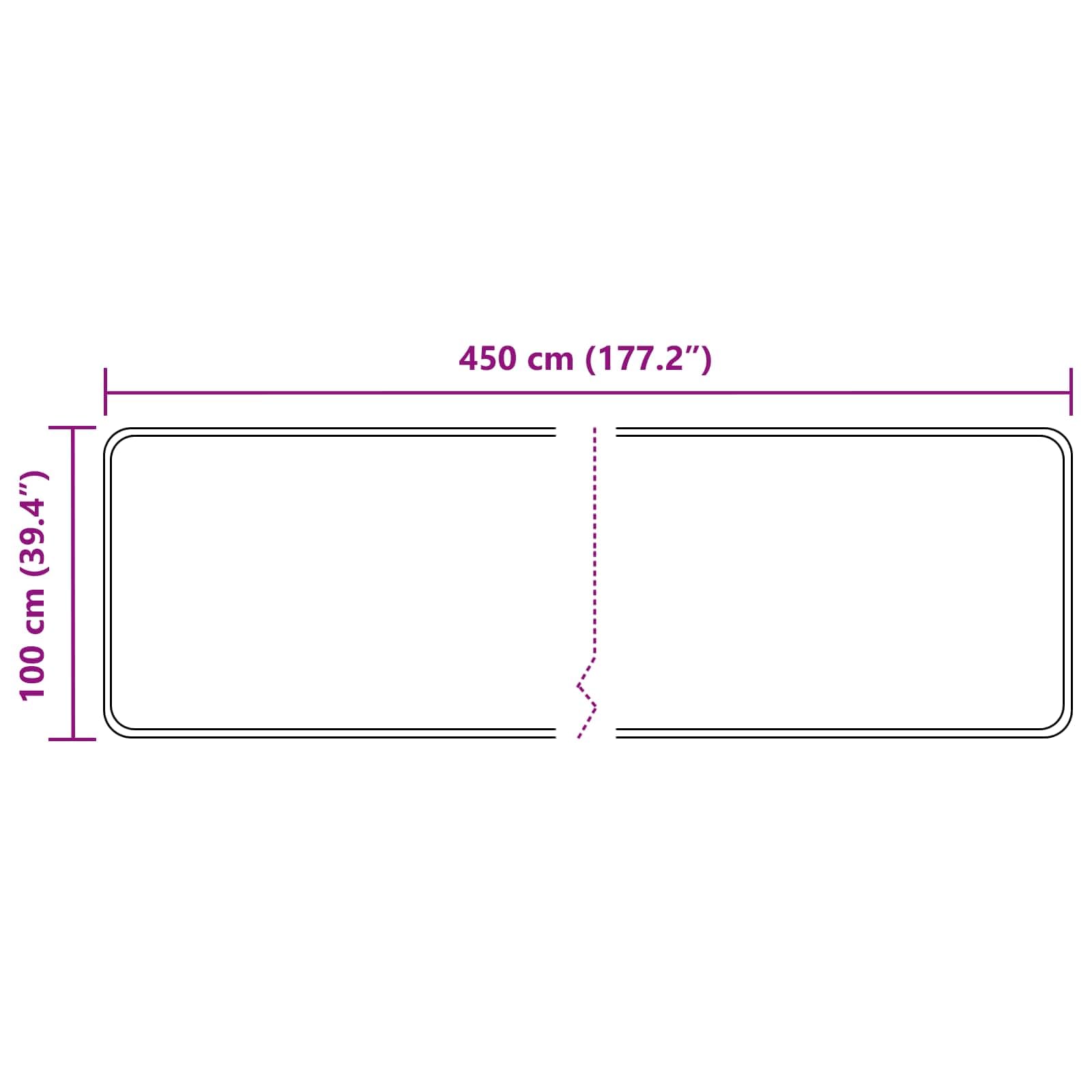 Alfombra lavable a máquina, 450 x 100 cm, con base antideslizante de PVC de terciopelo de poliéster para aislamiento del ruido, alfombra de terciopelo con llamativo patrón multicolor
