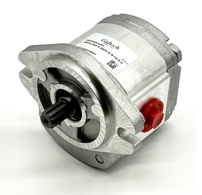 Galtech Bomba de engranajes hidráulicos, Gp2, 4.0CC, antihorario, entrada y salida BSP de 1/2 pulgada, SAEA 2Bolt 9th Spline