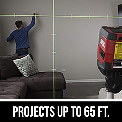 Miniatura 21 de SKIL 100 pies LL9322G-01 - Nivel láser de línea cruzada autonivelante roja de 360° con líneas horizontales y verticales, batería de litio recargable