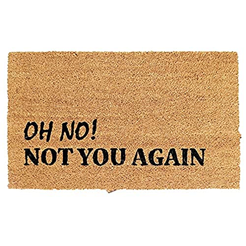Image of Onlymat Quote Printed Anti-Slip Doormat (Black, Brown) Rectangular Shaped Entryway Rug Natural Coir with PVC Backing for Outdoor Entrance Home Mats Floor Door Hall Drawing Room Living (75 cm x 45 cm)
