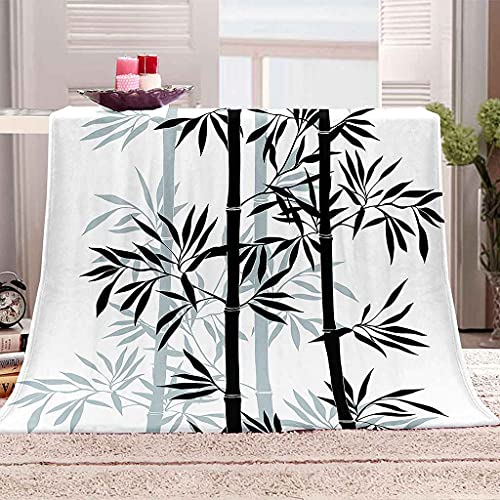 Couverture microfibre bambou noir imprimé 3D de qualité supérieure 150x200 - 2