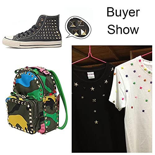 Lkxharleya 100Pcs 9Mm Four-Jaw Square Pyramid Rivets Studs, Punk Metal Spots Spikes Diy Leathercraft For Clothing Shoes Bags, Purple #TOP3