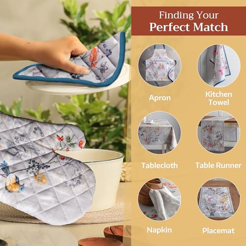 Maison d'Hermine Topflappen-Set, 100% Baumwolle (20 cm x 20 cm, 2er-Pack) – Ansicht 6