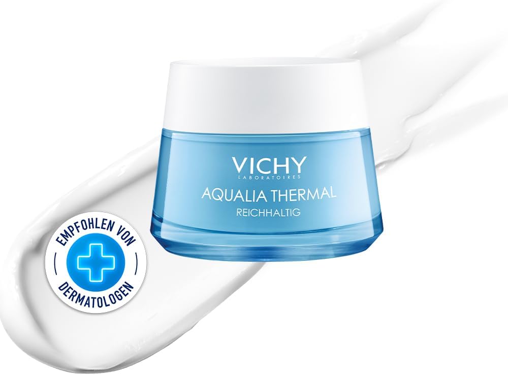 Vichy Aqualia Thermal Facial Moisturizer for Dry Skin Face Cream Moisturizer with Hydrating Natural Origin Hyaluronic Acid Moisturizing for Sensitive Skin