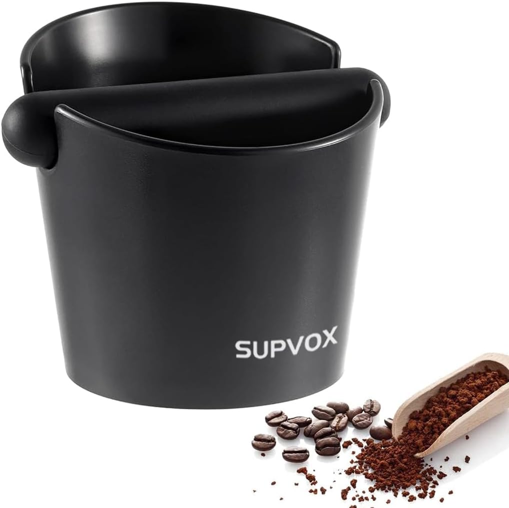 Supvox® Espresso Knock Box Coffee Grounds Collection Box Coffee Grounds Knock Box Coffee Grounds Knock Box with Knocking Bar Espresso Knock Box Espresso Machine Accessories