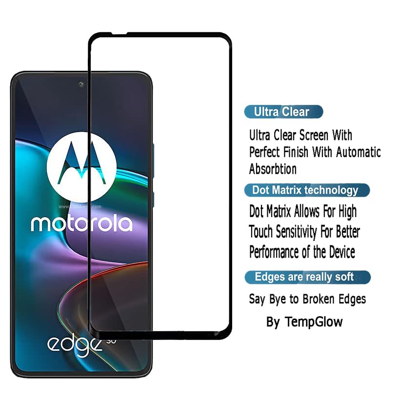 Image of Screen Protector for Motorola Moto Edge 30 5G (Black) Tempered Glass Edge-to-Edge 6D Screen Guard With Installation Kit