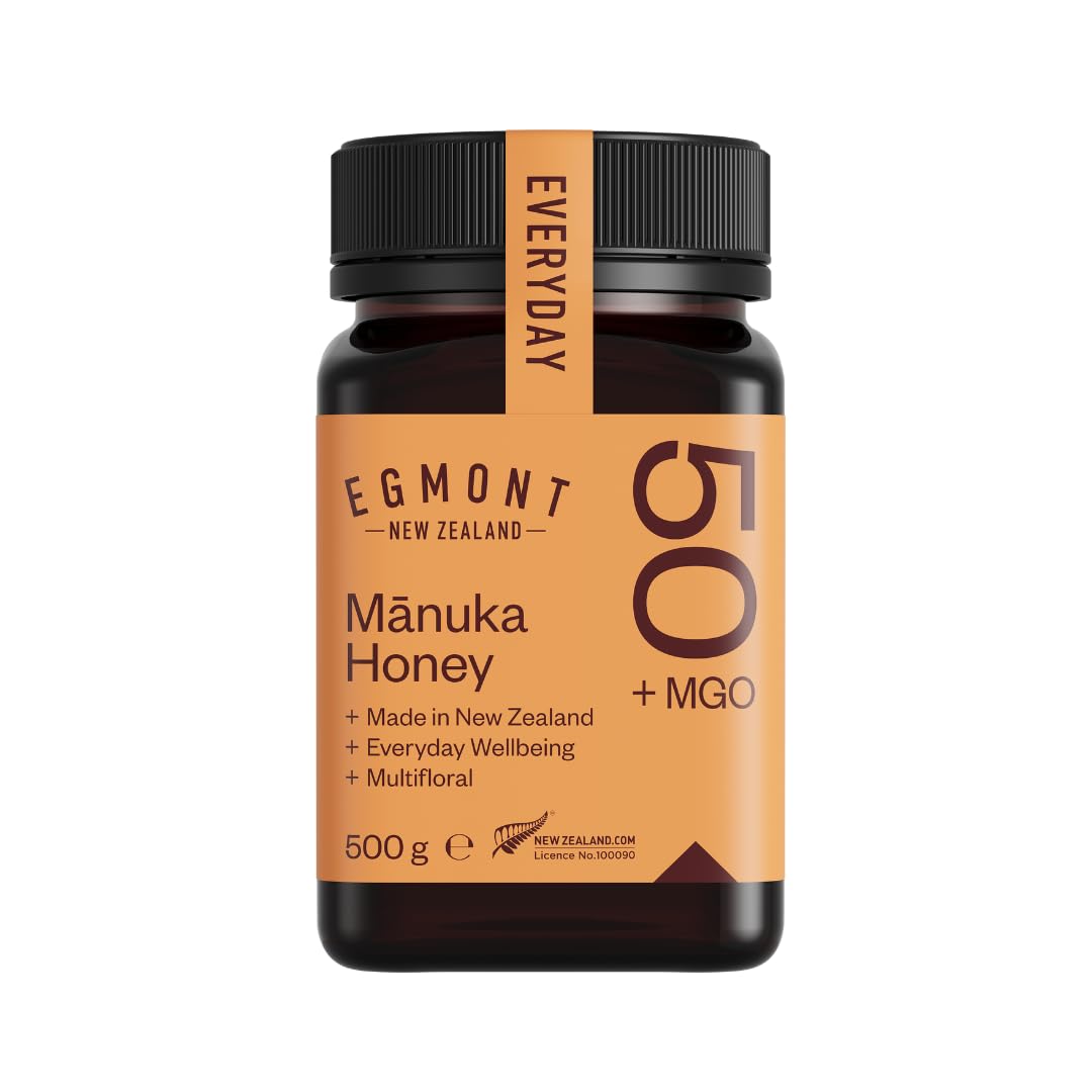 Egmont Honey Manuka Honig 50+ MGO 500g | Zertifizierter MGO-Inhalt | Roher Honig 100% Natürlich | Hergestellt in Neuseeland