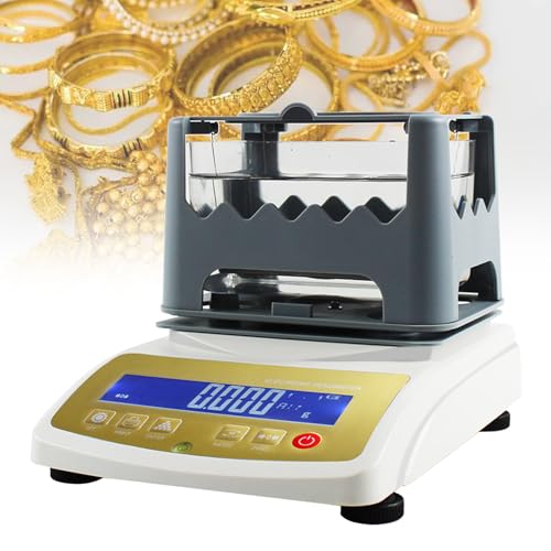 VNATWGOO Electric Digital Gold Tester, Precious Metal Density Meter, Gold Purity Analyzer, for Silver, Platinum, Palladium, Jade,600K