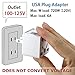 [2Pack] ROAD WARRIOR USA Plug Adapter, European/UK/China/India Plug 6A/125V for USA Outlet Does Not Convert Voltage RW111WH