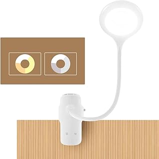 LED Reading Light, 28 LEDs USB Rechargeable 3 Color x 3 Brightness with Safety Switch, Eye Protection Book Light for Reading in Bed, Touch Control Clip Desk Lamp