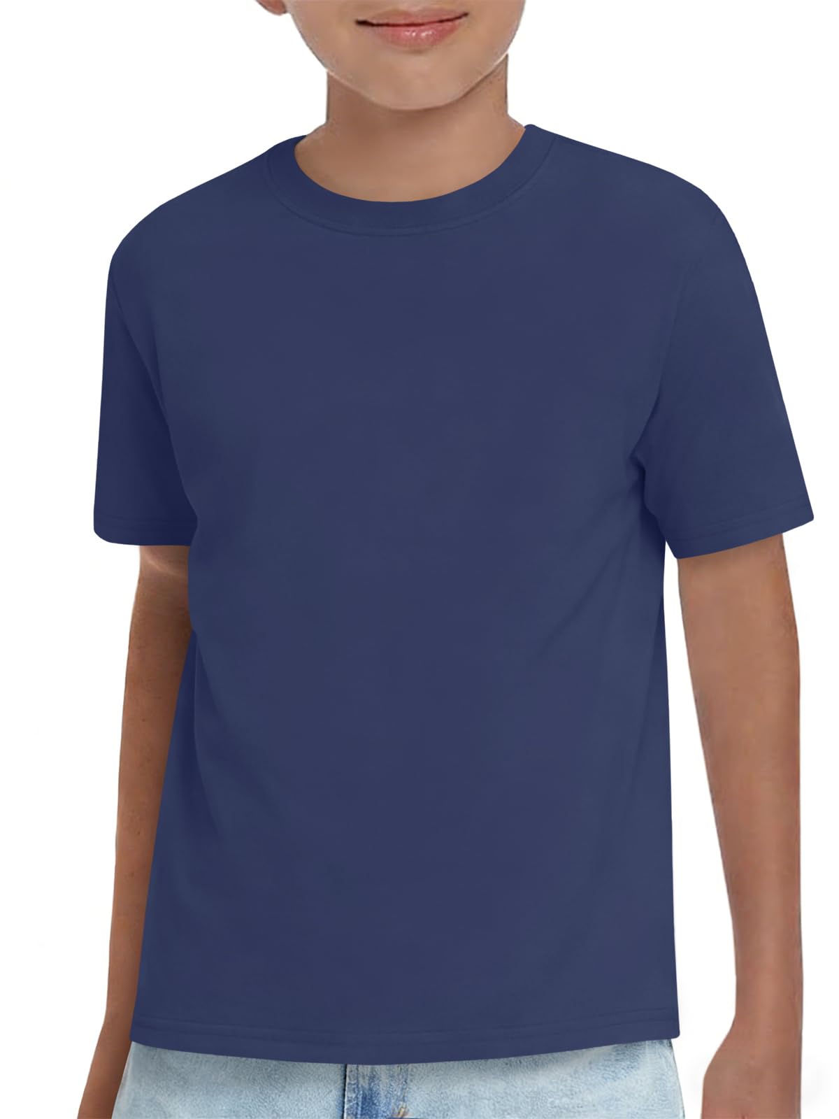 Boys Athletic Short Sleeve T Shirts Kids Summer Workout Tops Crewneck Basic Tee 5-14 Years — view 13