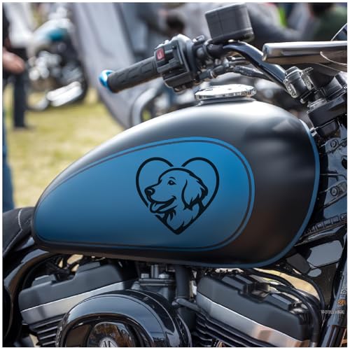 Samunshi® Herz mit Golden Retriever Kopf als Autoaufkleber für Auto Motorrad Helm Fahrrrad Aufkleber Laptop Sticker Herz Form Leidenschaft Vinyl Dekoration 10 x 9,3cm grau