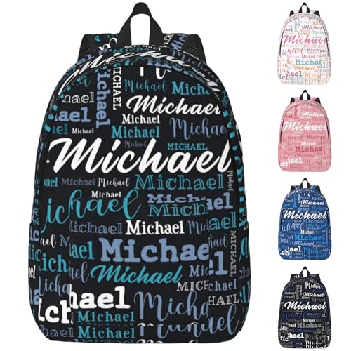 Custom Backpack with Name, Personalized Nmae School Backpack for Boys Girls, Customized 17Inch Student Bookbag with Lunch Bag Pencil Case for Travel, Work and School