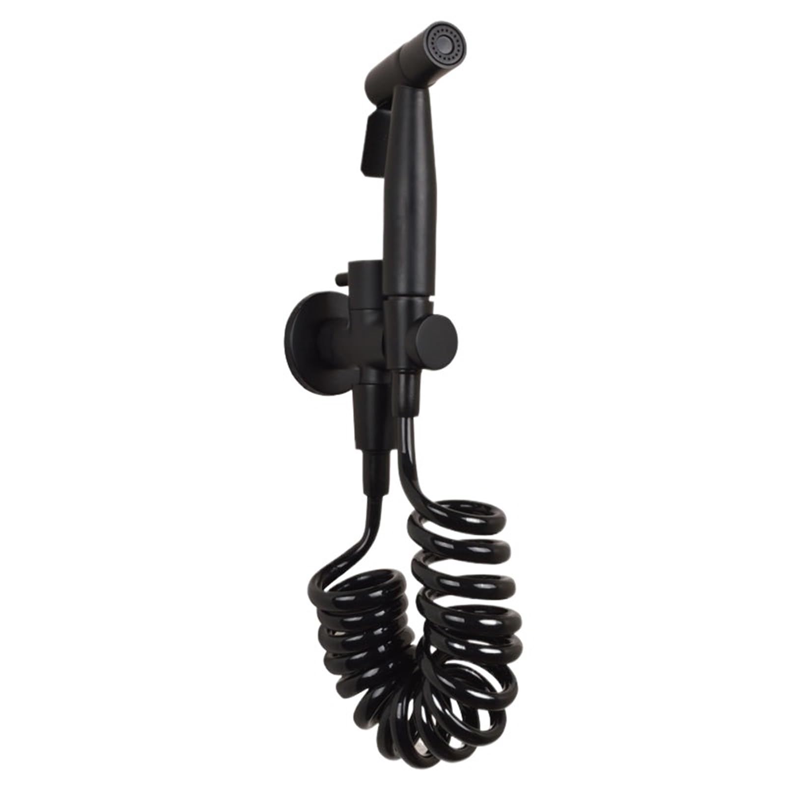 ZYCHSJXA Black Color Brass Bidet Faucet, Hand held Flexible Spring Shower Hose Sprayer, torneira lavabo, Toilet BL489