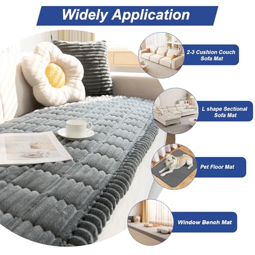 GKXLH Dicke Sofa überzug Waschbar - Neu Weiches Kord Universal Couch überzug 2 3 4 Sitzer, Anti-Rutsch Sofabezug, Gemütlich Sofa Cover Sofa bezug Sofaüberwürfe Möbelschoner für Wohnzimmer (70x150cm)