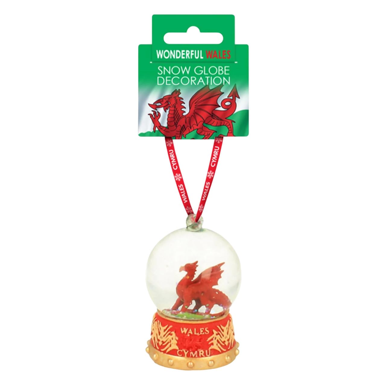 Elgate Red Wales 45Mm Snowglobe Decoration Ornament | Festive Miniature Collectible With Welsh Dragon, Celtic Dragon, Or Sheep | Novelty Home Decor Holiday Display Piece & Gift Idea For Kids And Adults