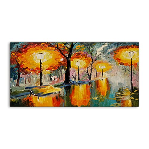 Paysage d'automne en tableau acrylique pour une atmosphère chaleureuse