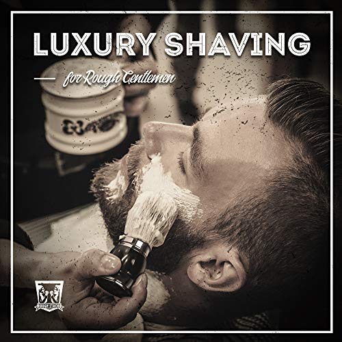 Shaving Brush Set - Professional Shaving Brush with 100% Pure Badger Bristles -Black Resin Handle - Solid Chrome Shaving Brush Stand for Wet Shave - Safety Razor