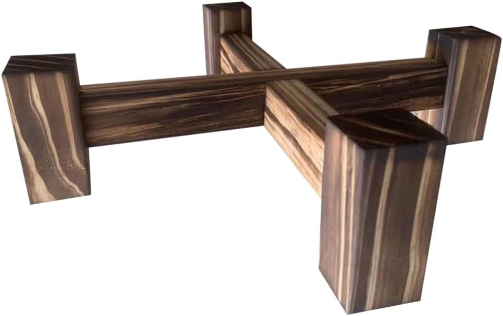 BESPORTBLE Wooden Plant Stand for Indoor Use Elegant Wood Flower Pot Rack for Display Space-saving Design Cross-shaped Structure for Home and Greenery Enhancement