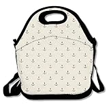 Ancre Impression Sacs À Lunch Isolé Zip Glacière Sac Portable À Emporter Film Pack Glacière Sac Boîte À Lunch Paquet Pique-Nique Voyage En Plein Air À La Mode Sac À Main Poche Pour Femmes Hommes Enfan