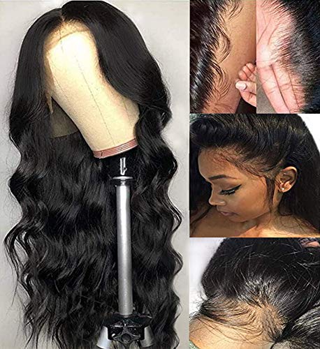 360 Lace Frontal Wigs Human Hair 9A Grade 150% Density 22inch Body Wave Lace Front Wig Human Hair Pre Plucked with Baby Hair Natural Hairline Lace Front Wigs for Black Women
