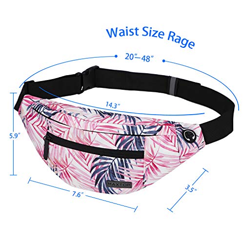 Image of Fanny Pack for Women Men Large Waist Belt Bag with Headphone Jack and 4-Zipper Pockets for Hiking Traveling Outdoors Running Workout Casual Festival Gifts
