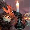 Dark Gothic Candlestick Raven/Owl Halloween Candle Stick Holder, Gothic Statue Figurine Holder Holder Stand, Gothic Home Decor Accessory (Raven)