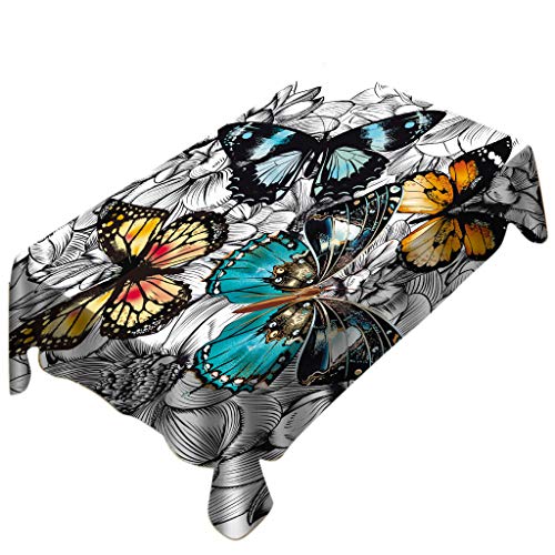 Lenfesh Christmas Tablecloth,Fashion Butterfly Print Rectangle Table Cover Holiday Party Home Decor