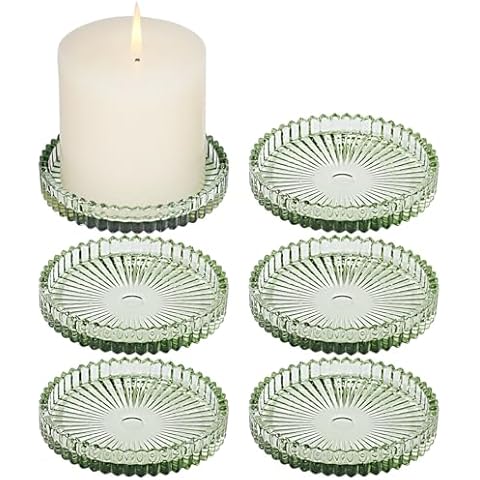 HofferRuffer Glass Pillar Candle Holders Set Cover