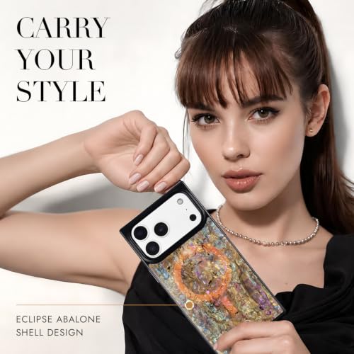 Image of COCOMII Rectangle for iPhone 18 Pro /17 Pro Case, Eclipse Abalone Shell
