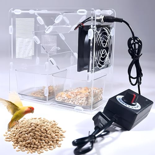 Máquina Limpiadora de Alimentos para Pájaros - Aventadora Eléctrica de Limpieza de Granos con 2 Graneros Independientes y Ventilador de Velocidad Ajustable - Separador de Cáscaras Sopladas Máquina Limpiadora de Alimentos para Pájaros - Aventadora Eléctrica de Limpieza de Granos con 2 Graneros Independientes y Ventilador de Velocidad Ajustable - Separador de Cáscaras Sopladas