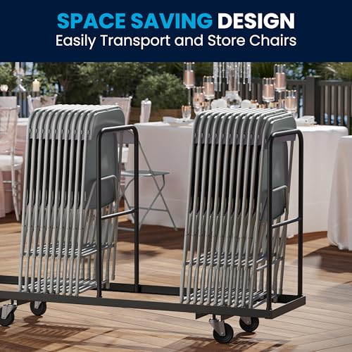 image for Flash Furniture Hercules Series Plastic Folding Chair - Grey - 6 Pack 