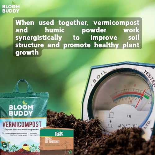 Image of Bloom Buddy Vermicompost 4.5kg & Organic Soil Conditioner (Humic Powder) 800g Combo - Enrich Soil & Support Plant Growth