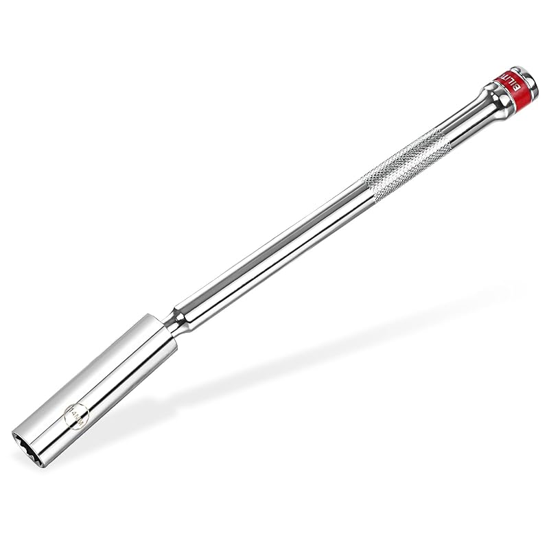 BILITOOLS Soquete Magnético Articulado para Vela de Ignição 14 mm, Encaixe de 3/8 pol. e Haste de 25,4 cm